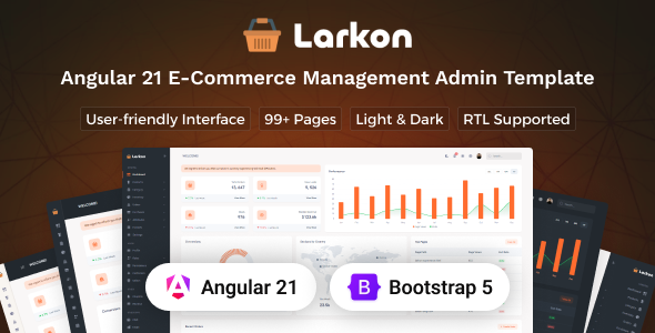 Larkon - Angular 21 Ecommerce Management Admin & Dashboard Template