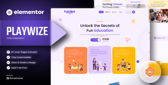 Playwize - Kids Education Elementor Template Kit