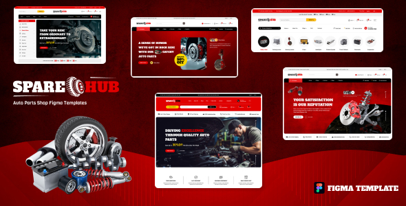 SpareHub - Auto Parts & Spares Shop Figma Template