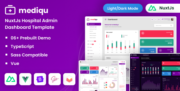 Mediqu - Nuxt Js Hospital Admin Dashboard Template
