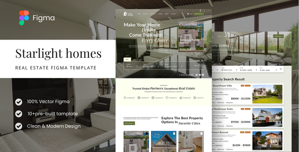 Starlighthomes - Real estate businesses Figma Template