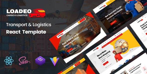 Preview image for Loadeo - Transport & Logistics React Template