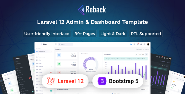 Preview image for Reback - Laravel 12 Admin & Dashboard Template