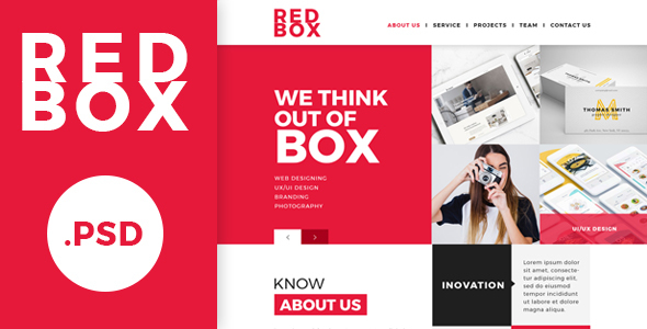 Redbox Single Page PSD Web Template