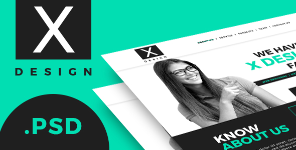 X Design Single Page PSD Web Template