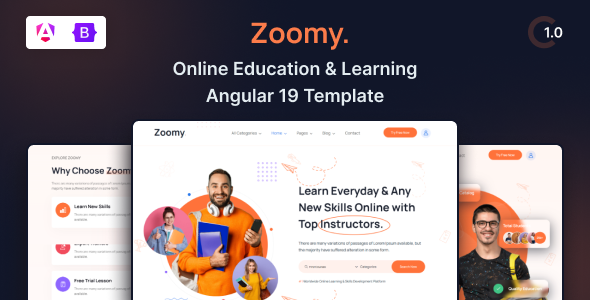 Zoomy - Lightweight LMS & Education Angular Theme listing image