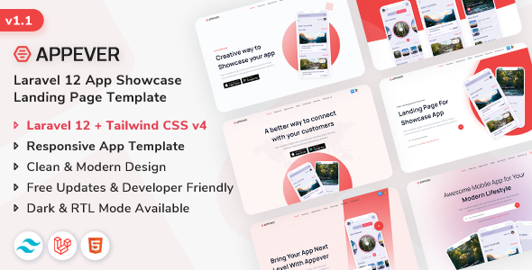 Appever - Laravel 12 App Landing & Showcase Template