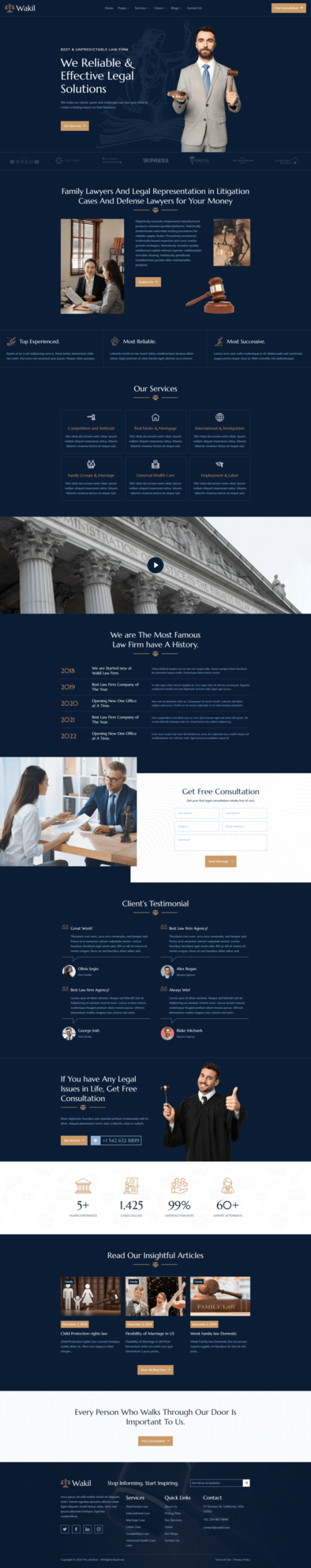 Wakil - Attorney Law Firm & Legal Services Elementor Template Kit