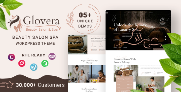 Glovera - Beauty Salon Spa WordPress Theme