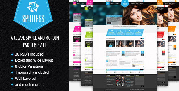 SPOTLESS - Clean & Simple Premium PSD Template