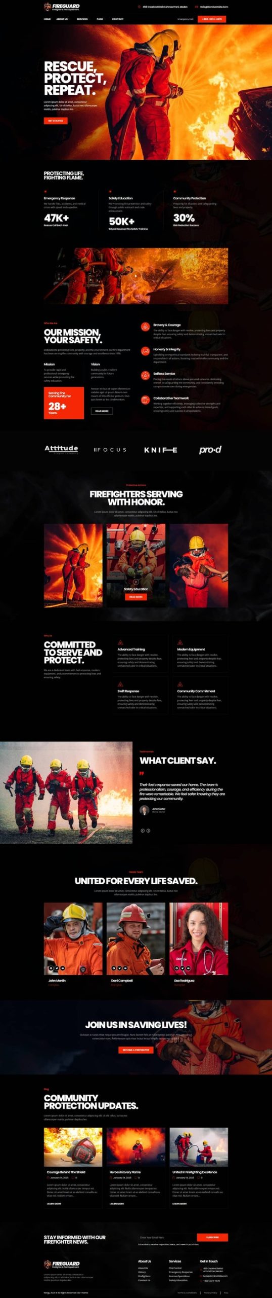 FireGuard - Firefighter & Fire Department Elementor Template Kit