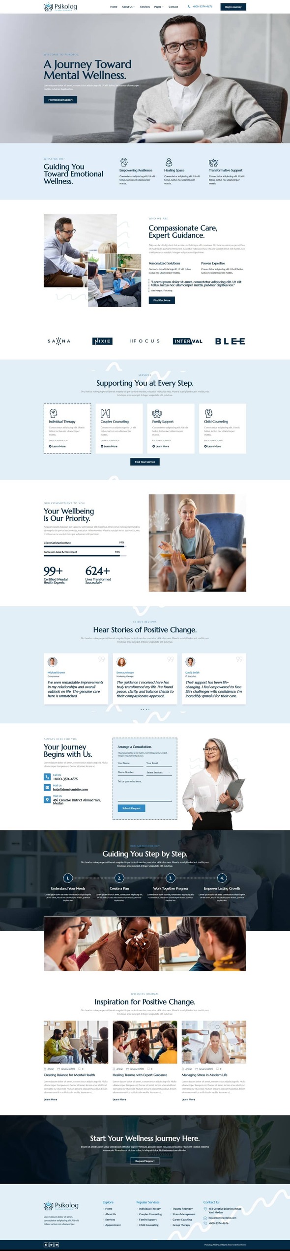 Psikolog - Psychology & Counseling Elementor Template Kit