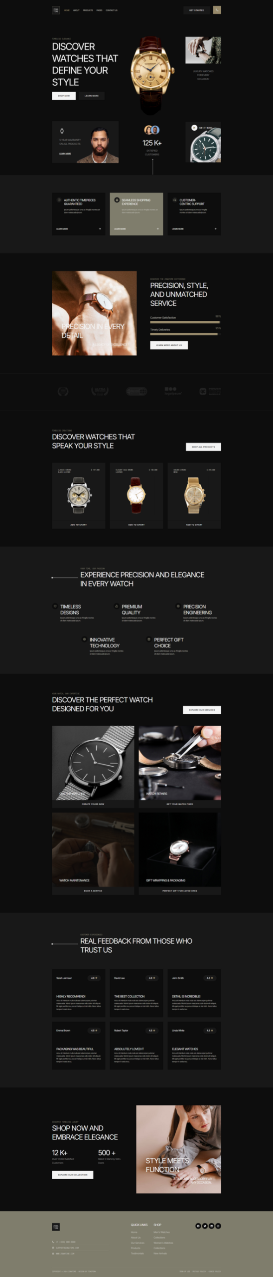 Zonatime - Dark Theme Watch Store Elementor Template Kit