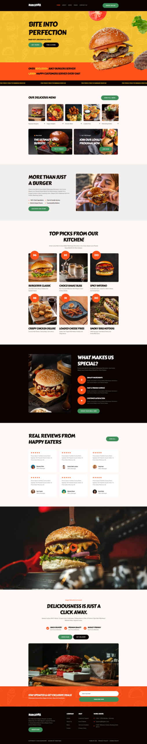 Burgerr - Fast Food Restaurant Template Kit
