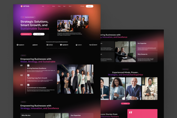 Optivis - Consulting and Business Advisor Elementor Template Kit for Professional Firms and Strategy