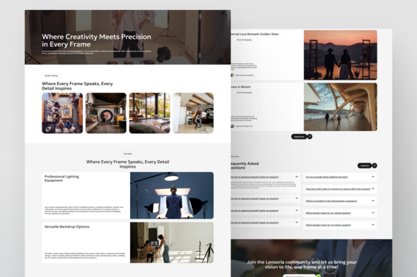 Lensoria Photographer Studio Elementor Template Kit for Photography Portfolios and Creative Studios