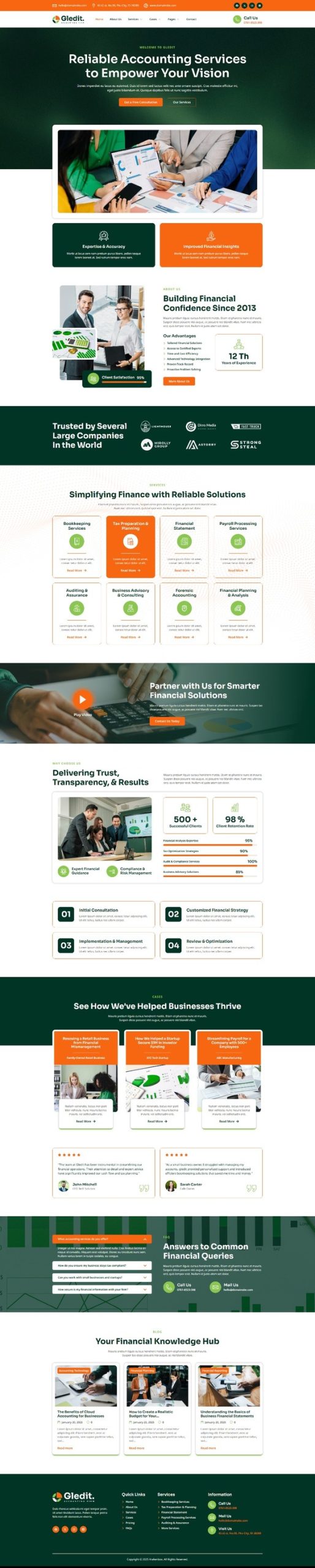 Gledit - Accounting Firm Elementor Template Kit