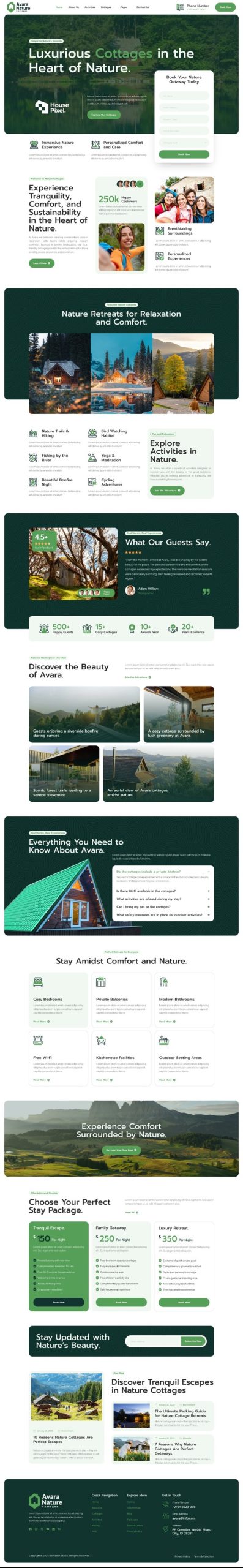 Avara - Nature Cottages Elementor Template Kit