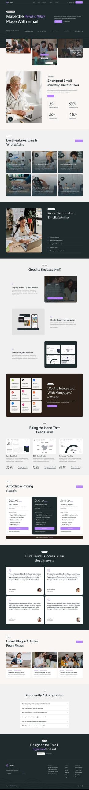 Emarks - Email Marketing Service Elementor Template Kit