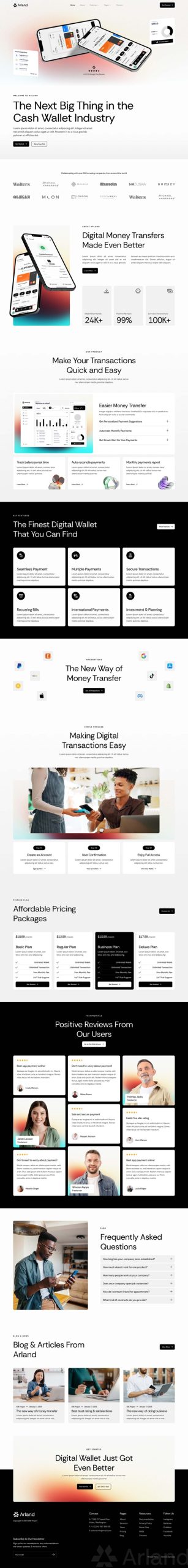 Arland - Online Payment Gateway Elementor Template Kit