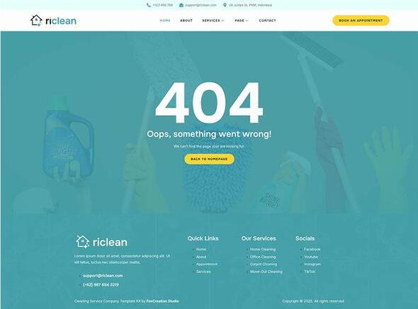 Riclean - Cleaning Service Company Elementor Template Kit