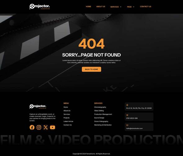 Projector - Film & Video Production Elementor Template Kit