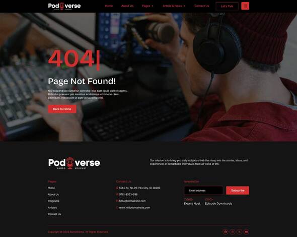 Podverse - Radio Station & Podcaster Elementor Template Kit