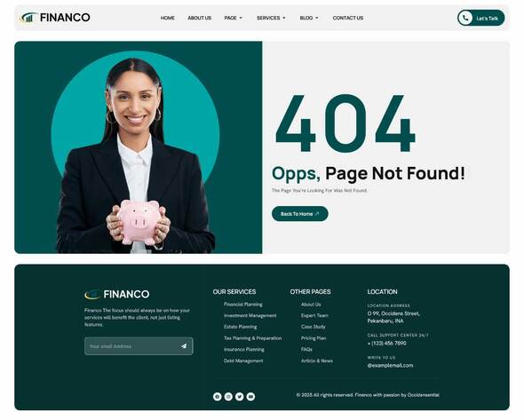 Financo - Financial Advisor & Consultant Elementor Template Kit
