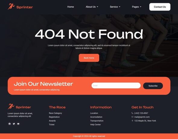 Sprinter - Running Club & Marathon Elementor Template Kit