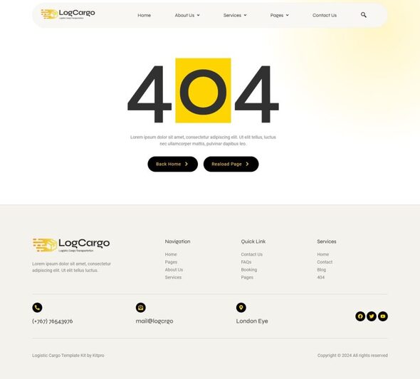LogCargo - Logistic Cargo Transportation Elementor Template Kit