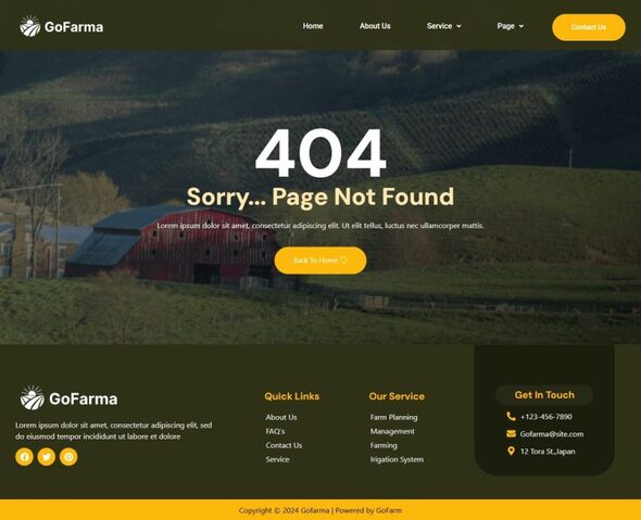 Gofarma - Farm & Fresh Produce Elementor Template Kit