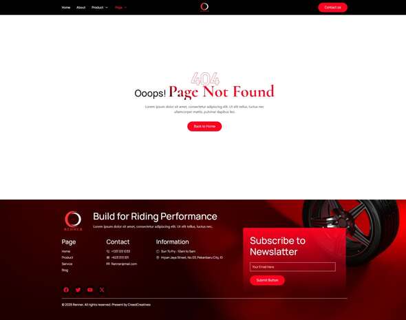 Renner - Car Tire & Wheel Service Elementor Template Kit
