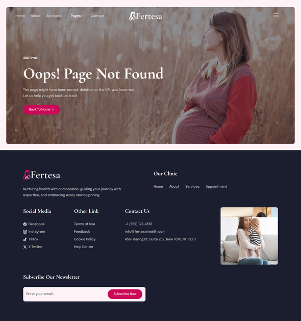 Fertesa - Pregnancy Care Fertility & Gynecologist Elementor Template Kit