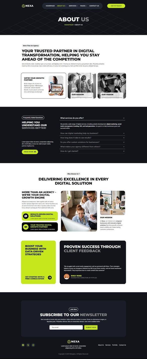 Nexa - Startup Digital Agency Elementor Template Kit