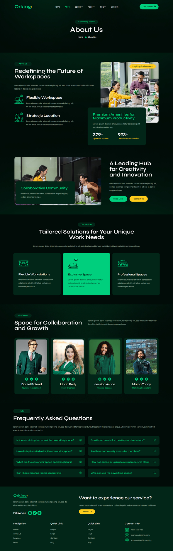 Orking - Coworking Space Elementor Template Kit