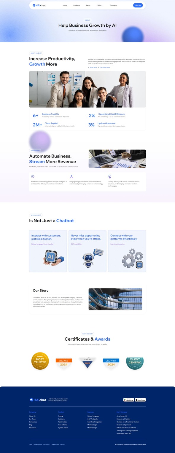 HAIchat - AI Chatbot Service Elementor Pro Template Kit