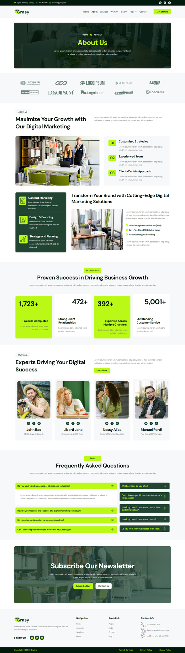 Grasy - Digital Marketing Agency Elementor Template Kit
