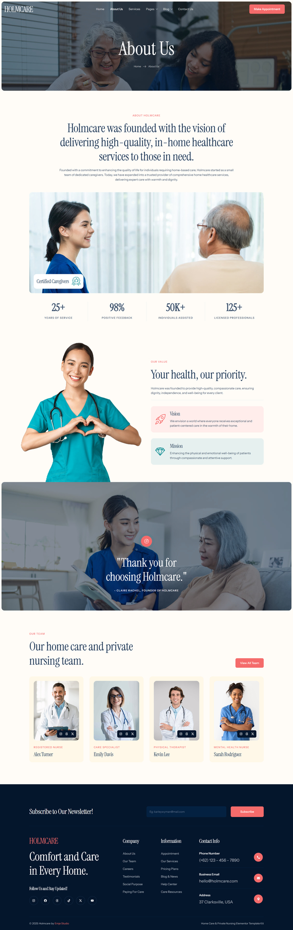 Holmcare - Home Care & Private Nursing Elementor Template Kit