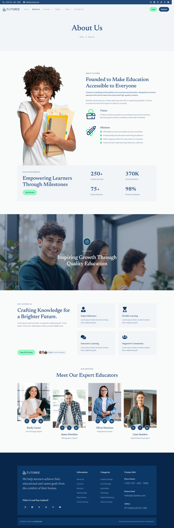 Tutoree - Online Course & Education Elementor Template Kit