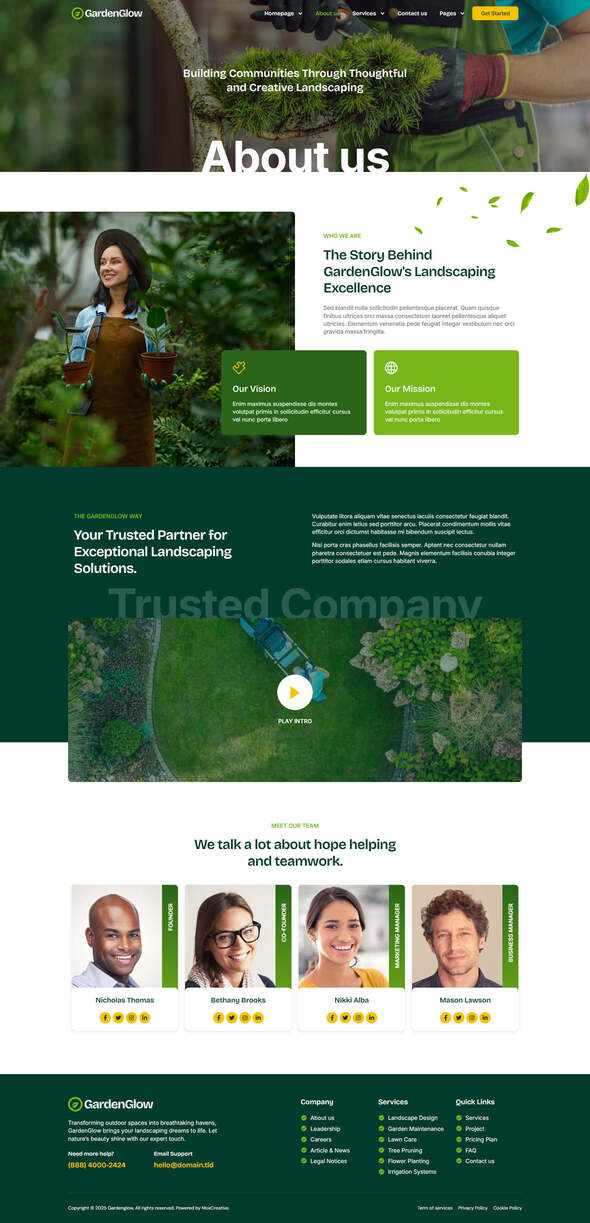 GardenGlow - Gardening & Landscape Elementor Pro Template Kit