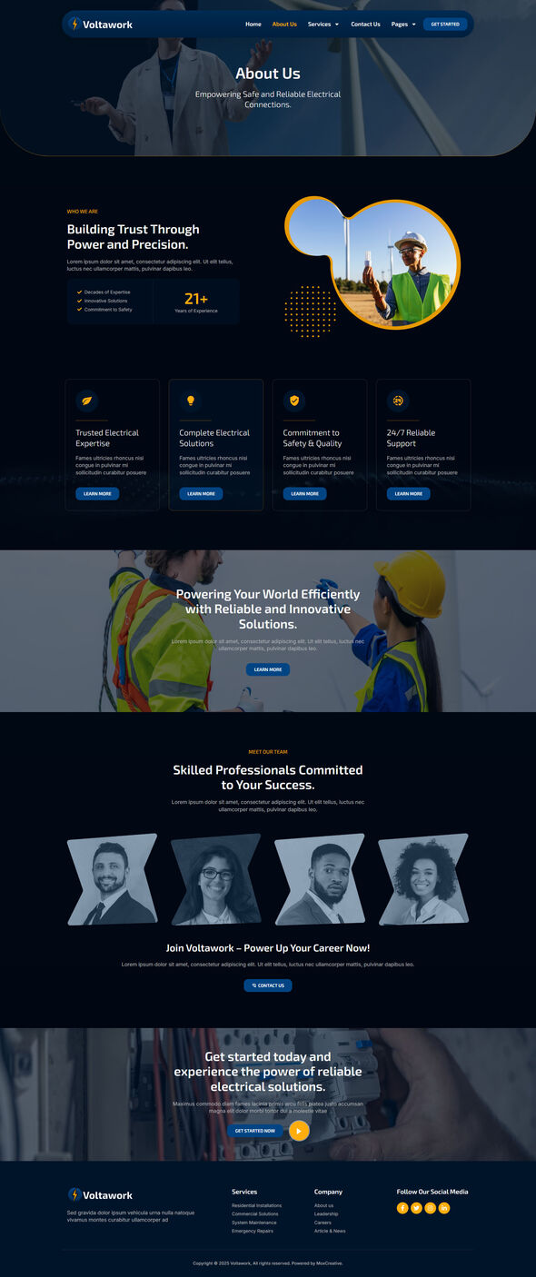 VoltaWork - Electrical Service Elementor Template Kit