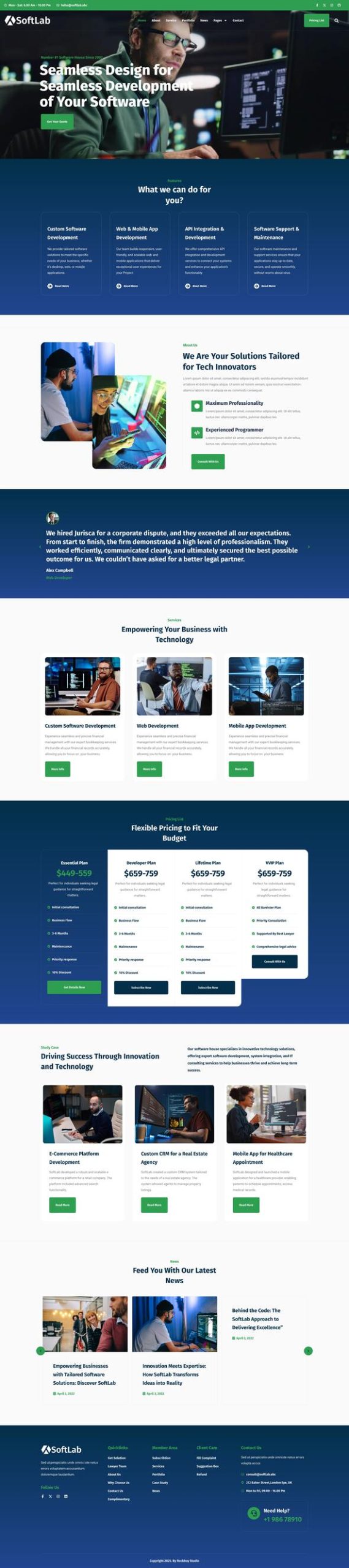 SoftLab - Technology & Software SaaS Elementor Pro Template Kit