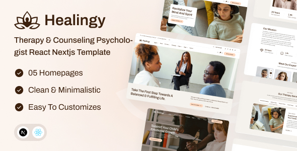 Healingy - Therapy & Counseling Psychologist React NextJS Template