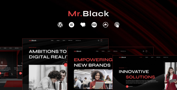 Product preview supplied for Mr.Black - Business Agency WordPress Theme