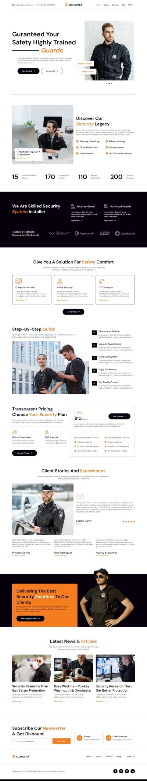 Scanditex - Security Agency & Bodyguard Elementor Template Kit