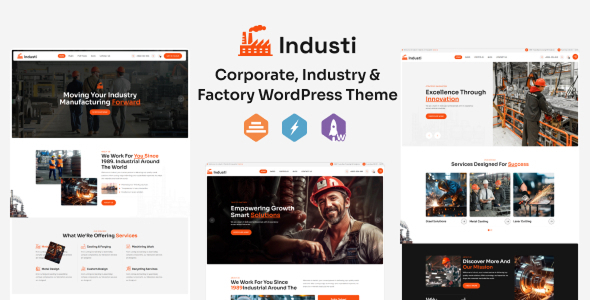 Product preview supplied for industi - Industry & Factory WordPress Theme