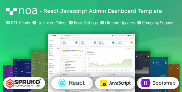 Noa - Admin Dashboard Template Reactjs Javascript Bootstrap product preview