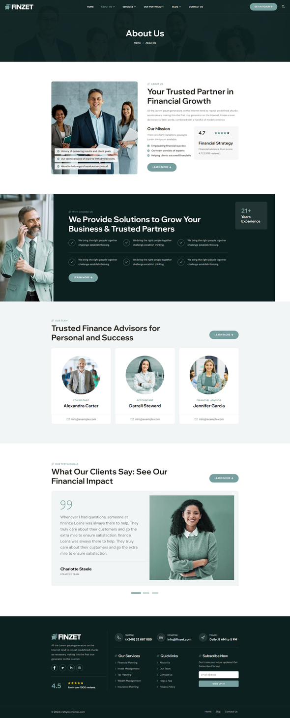 Finzet - Finance and Business Elementor Template Kit