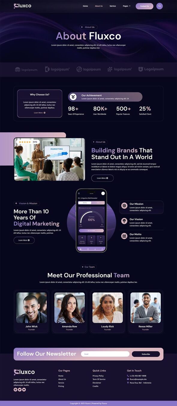 Fluxco - Digital Marketing Agency Elementor Template Kit