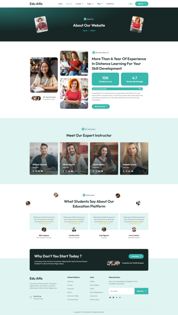EduAlfa - Education & Online Course Elementor Pro Template Kit